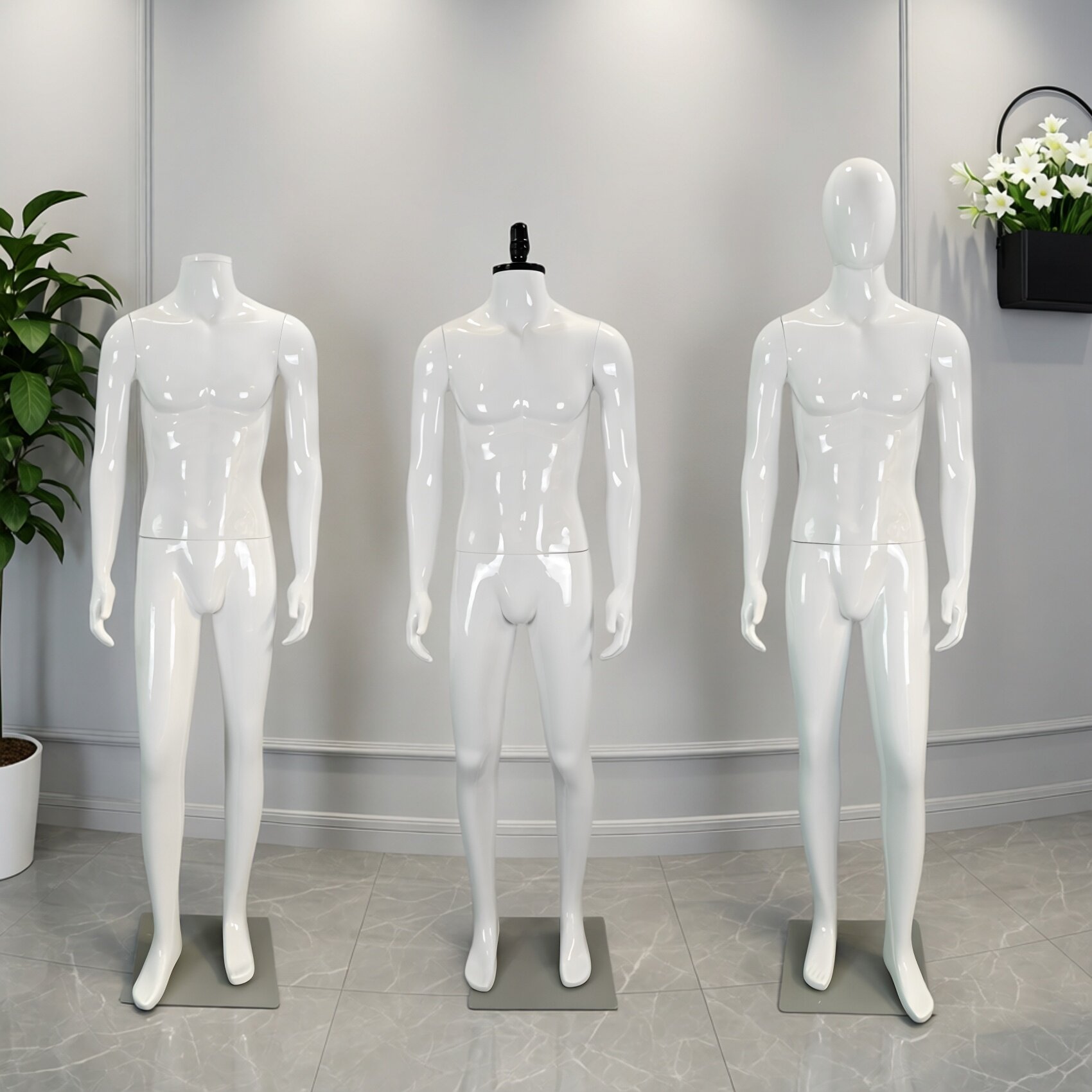 男服装展示模特道具假人体全身男站模橱窗亮白烤漆男模多省包邮