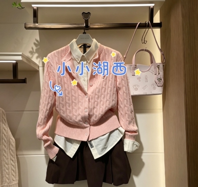 【赵露思同款】小熊26年春女士搅花针织开衫毛衣 TTCK2612C1E 898