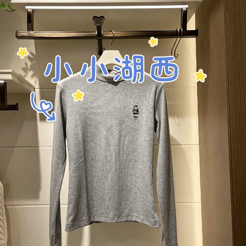 小熊25年春款女士半高领修身打底衫长袖T恤上衣  TTLA258901P 498