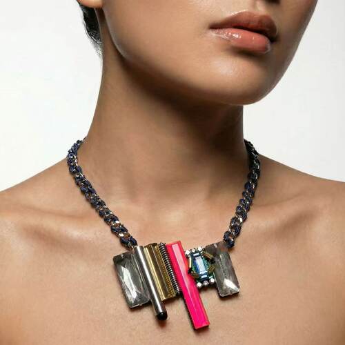 小夜曲工坊 Alex pink 棱镜彩虹 意大利定制珠小羊皮项链