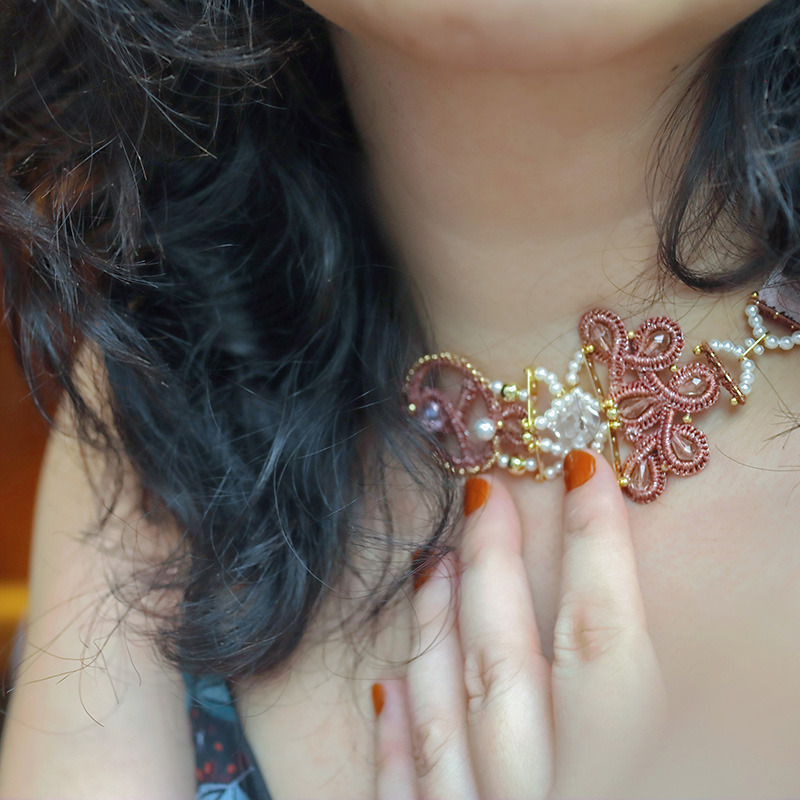 小夜曲工坊cassie古法真丝项链