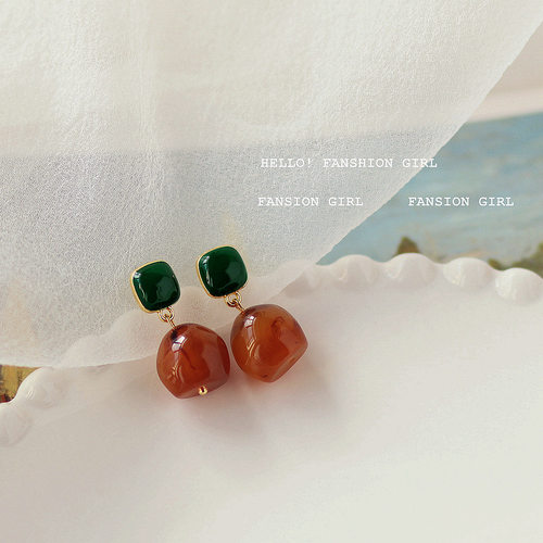 晕染树脂耳环树脂复古港风