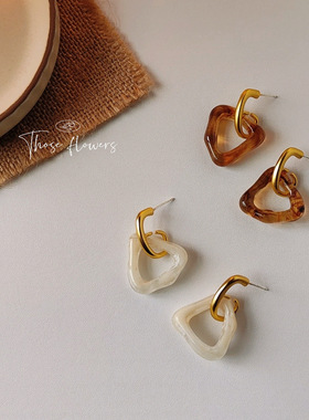 Byeonce丨925银针镀14K哑光几何设计感镂空亚克力L A146-A198