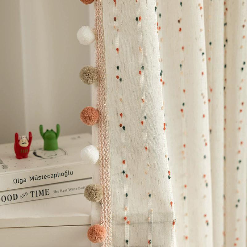 卡通纱帘卧室窗纱公主风窗帘可爱儿童房透光不透人纱帘梦幻飘窗帘