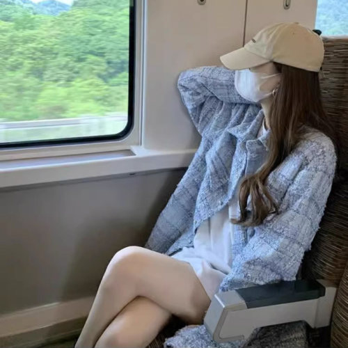 甜美风常规格子单排扣