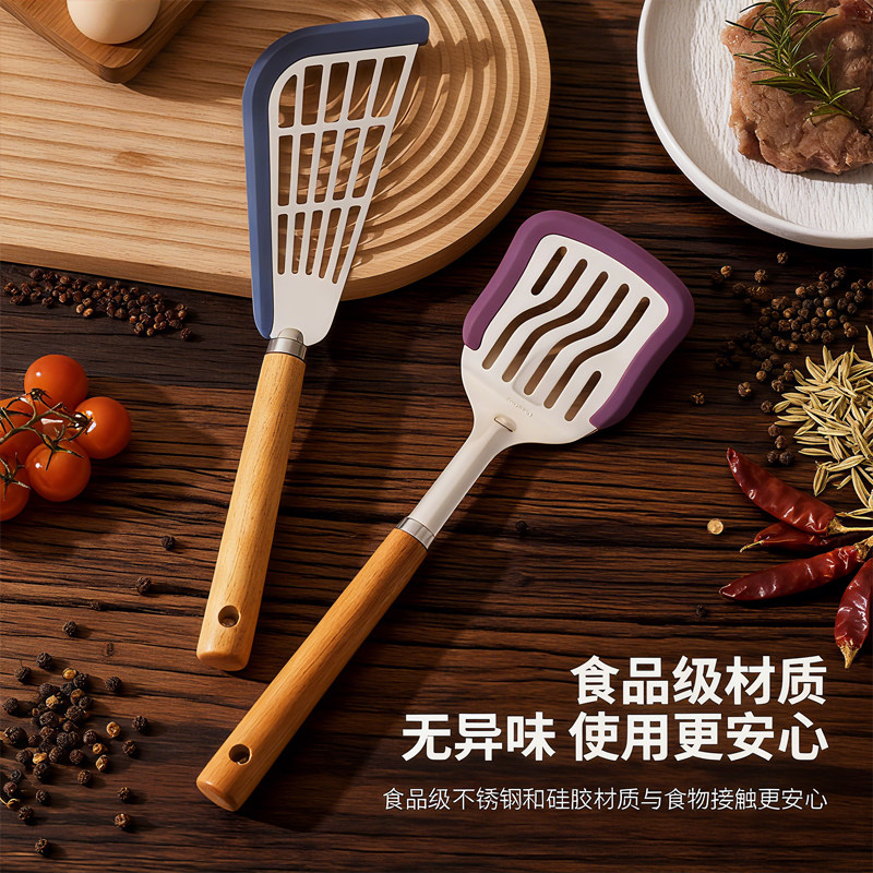 厨房304不锈钢硅胶煎铲家用煎饼煎鱼煎牛排铲子炒菜厨具铁锅铲