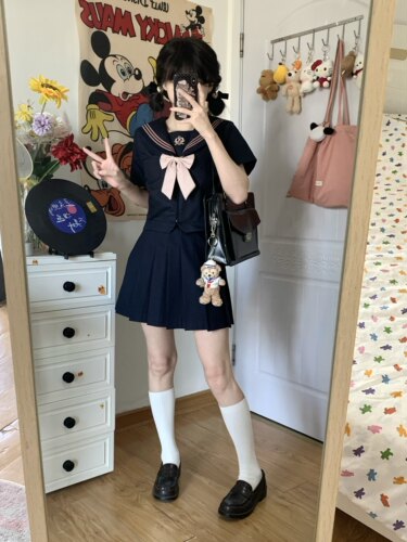 【澜海学姐】邦黛芬原创jk制服日系学院风学生校供感连衣裙套装