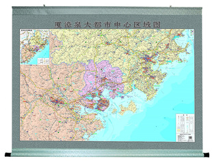 1.6米 福建省地图出版 地图挂图 详细版 区域地图 1.2米 社 厦漳泉大都市中心区域图 泉州 都市中心详细版 横版 新版 厦门 漳州