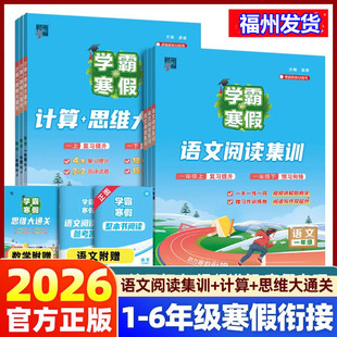 2026春学霸 寒假衔接作业语文阅读集训一年级二年级三年级四五六年级下册数学计算思维大通关人教复习提升预习衔接同步训练一本通