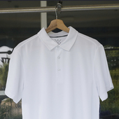 美高尔夫白色翻领POLO衫 宽松速干透气户外运动短袖 T恤男外贸网眼