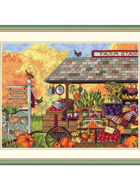 小小鱼DMC绣线套件C1579农场售货车 新品餐厅挂画手工刺绣十字绣