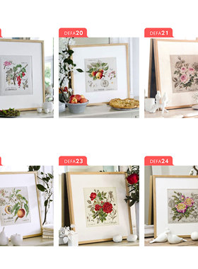 手工绣套件小小鱼DMC绣线十字绣 阴影花系列DEFA19-24桃子玫瑰花