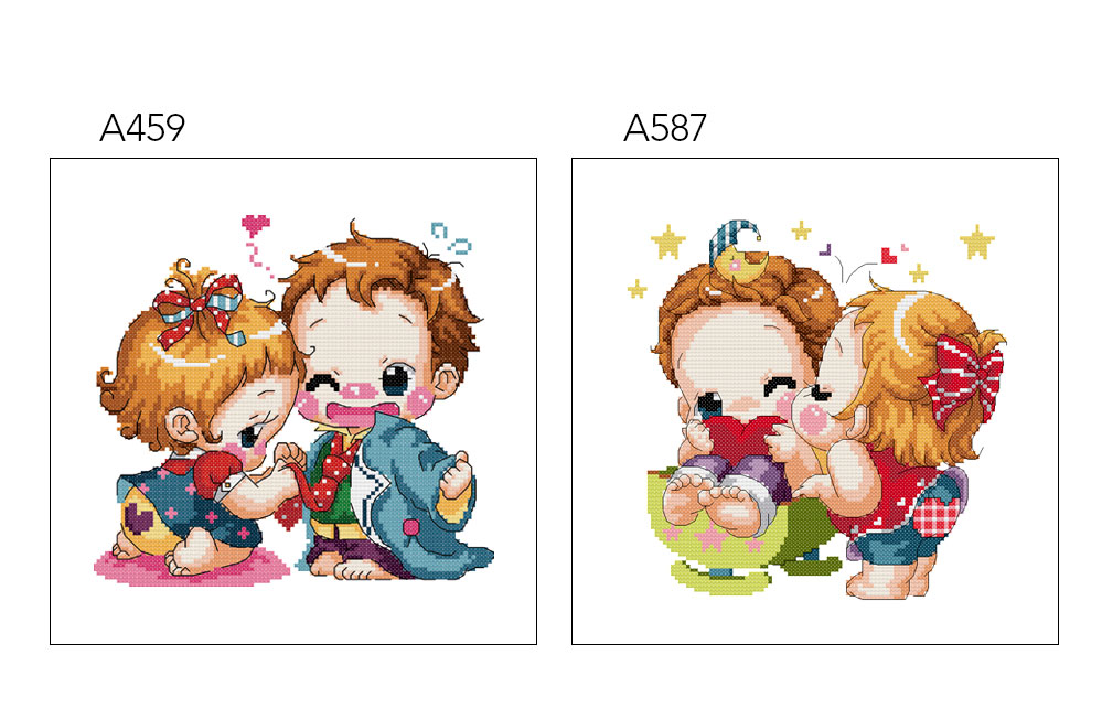 可爱卧室十字绣小小鱼