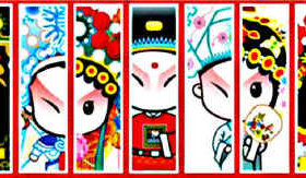 小小鱼DMC绣线十字绣套件 T107中国风Q版京剧脸谱国粹DIY手工绣