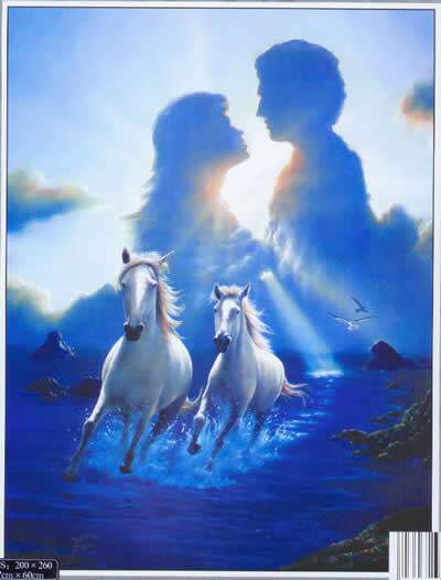 小小鱼DMC绣线十字绣套件 T227人物空中情人印花梦幻客厅挂画