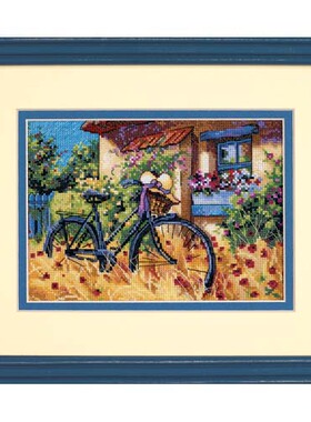 小小鱼 DMC绣线十字绣套件DIM152-65077窗外的自行车