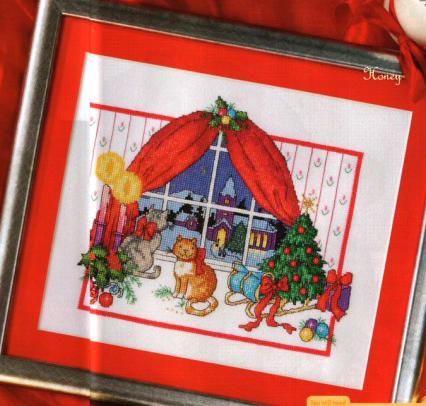 套件卡通猫咪印花十字绣