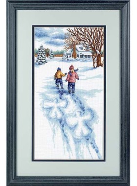 DMC绣线十字绣套件 童年印象DIM053-13717冬季雪地里游戏