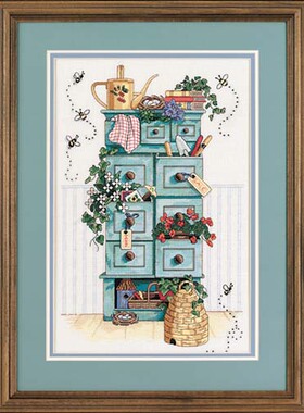 小小鱼 DMC绣线十字绣套件DIM047-13651蓝色小柜子