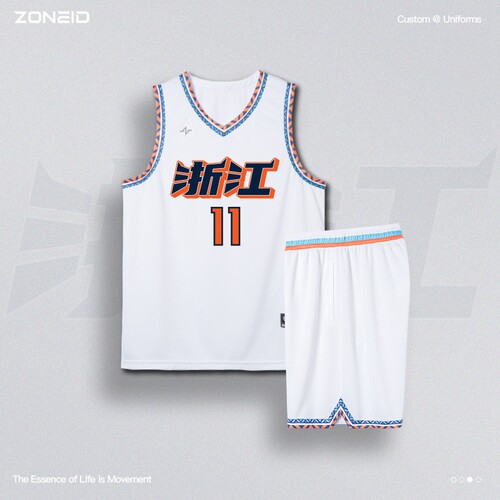 ZONEiD定制篮球服套装美式球衣