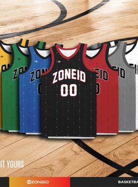 ZONEiD 数码印篮球服套装定制 宽松速干透气训练比赛队服免费印字