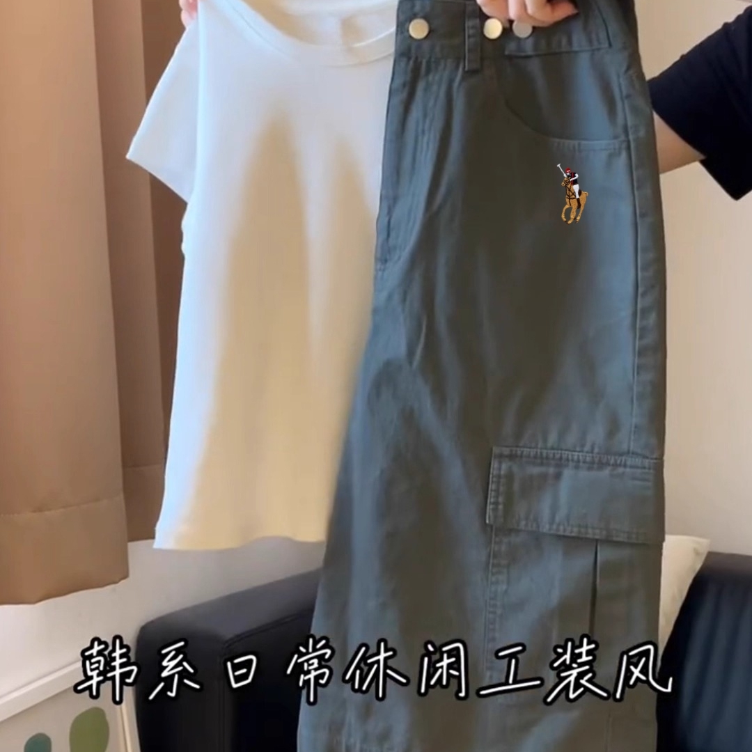 小马刺绣休闲运动套装女夏季又酷又飒时尚短袖工装五分短裤两件套