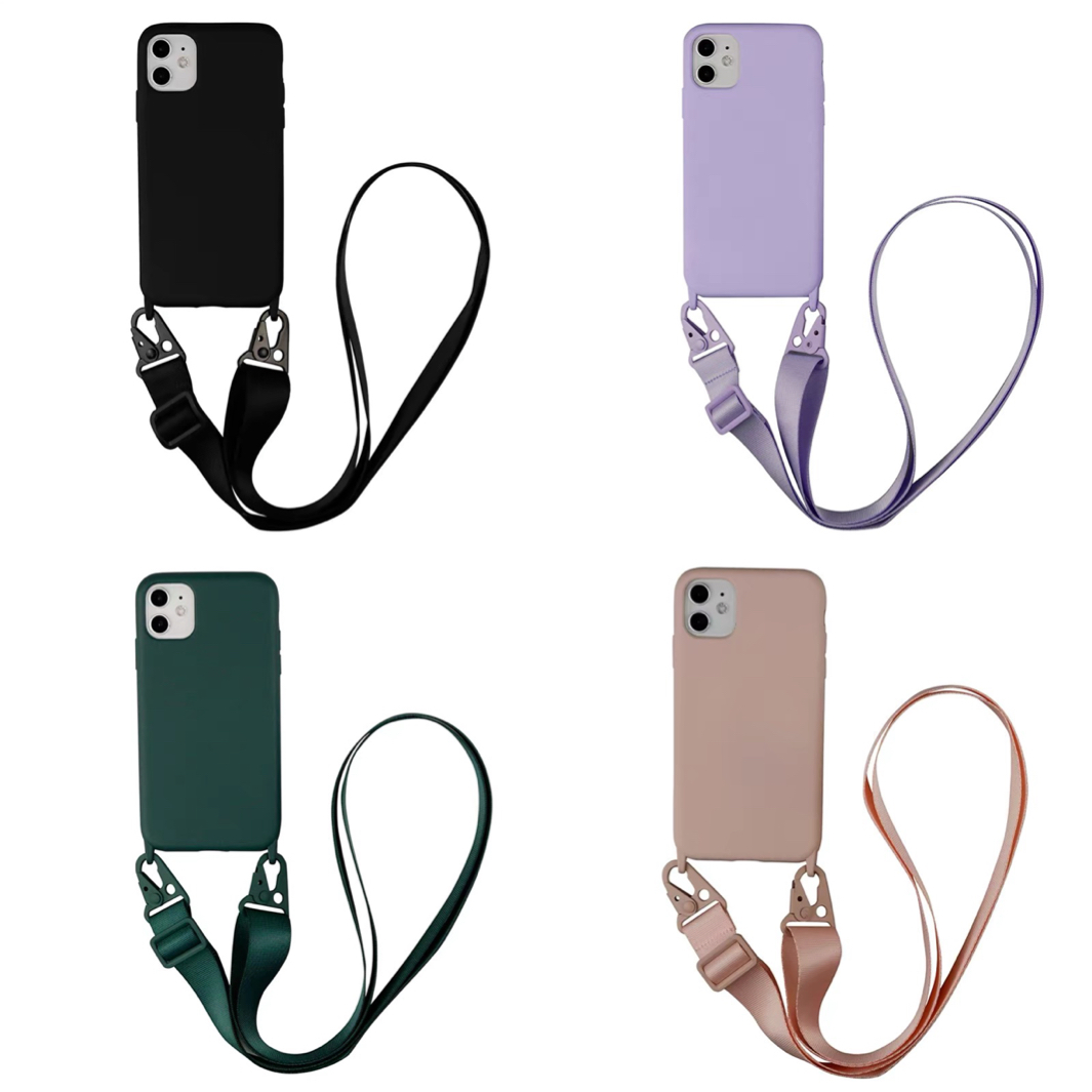 带挂绳适用苹果12手机壳16pro斜挎iPhone14promax硅胶13mini背带挂脖11全包防摔XR女15plus背带带绳X带孔外壳