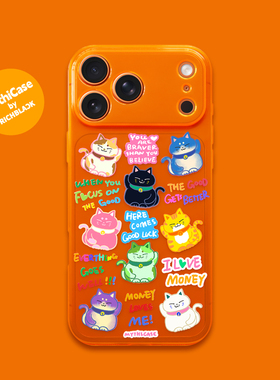 MythiCase by RICHBLACK 幸运喵喵mc153 荧光橙荧光粉手机壳 适用于iPhone17/17Pro/17ProMax