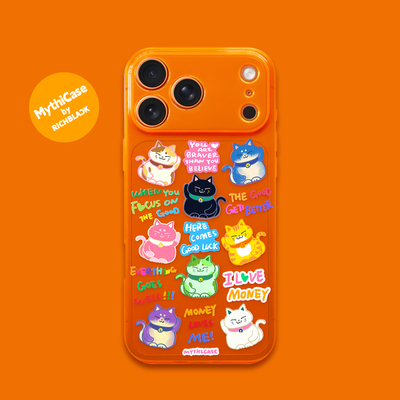 MythiCase by RICHBLACK 幸运喵喵mc153 荧光橙荧光粉手机壳 适用于iPhone17/17Pro/17ProMax