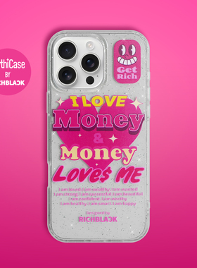 MythiCase by RICHBLACK MLM粉桃心 锡箔闪粉透明手机壳适用于iPhone17/17Pro/17ProMax