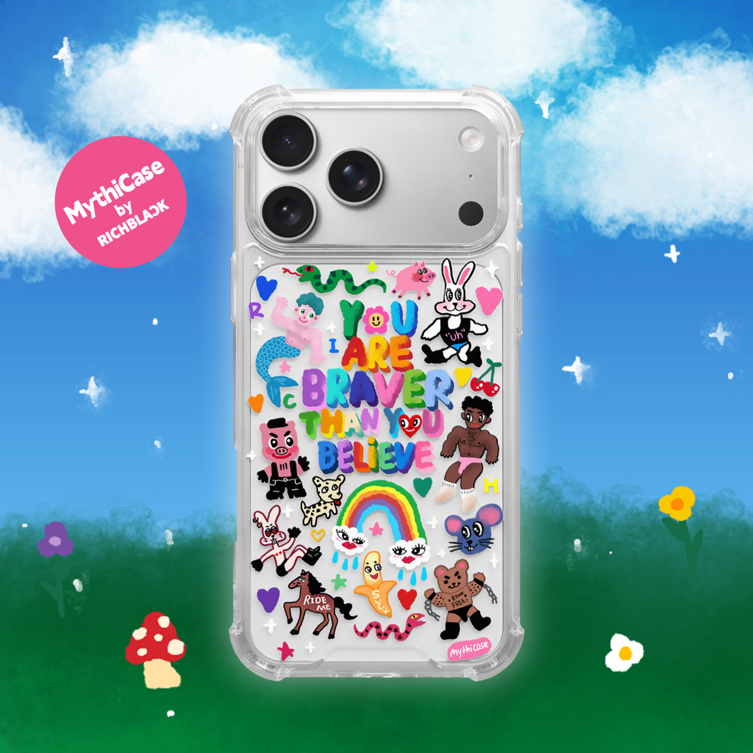 MythiCase by RICHBLACK 真我绮梦mc131 四角防摔亚克力透明手机壳 适用于iPhone17/17Pro/17ProMax/Air