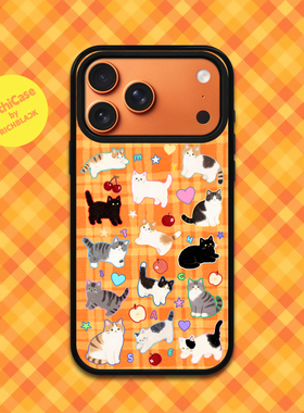 MythiCase by RICHBLACK 橙格子喵咪mc192 磁吸手机壳 适用于iPhone17/17Pro/17ProMax