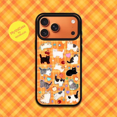 MythiCase by RICHBLACK 橙格子喵咪mc192 磁吸手机壳 适用于iPhone17/17Pro/17ProMax