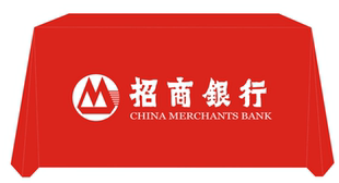 中国招商银行户外宣传公司桌盖布广告展会议活动送礼促销桌布台布