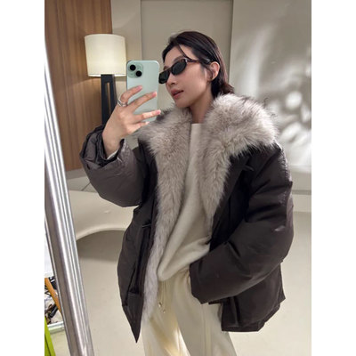 95波兰白鸭绒可拆毛领羽绒服