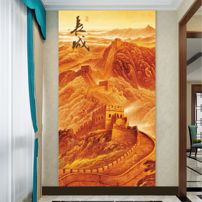 靠山图走廊玄关墙贴画