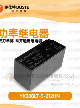 YONGNENG 功率继电器 YX208LT-S-212HM 两组常开高耐压通用继电器