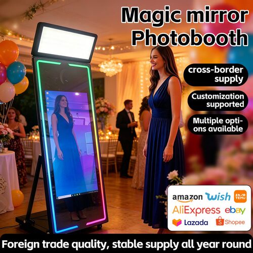 魔镜照相亭mirror photobooth跨境婚礼派对360拍照拍视频智能魔镜