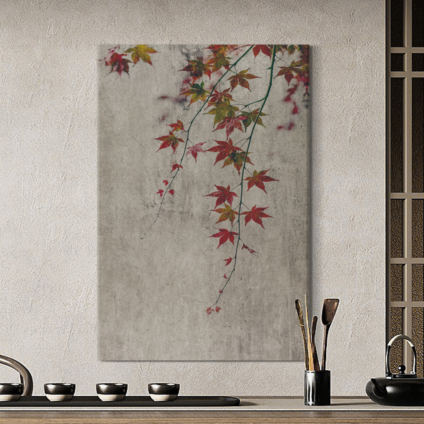 墨沫原创侘寂装饰画茶室客厅挂画