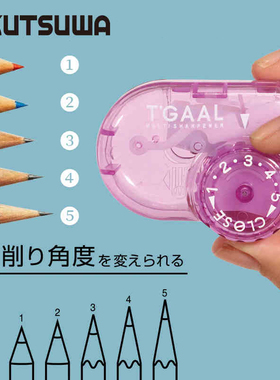 包邮日本KUTSUWA卷笔刀STAD学生削笔器TGAAL五档霹雳马彩铅