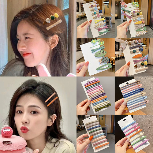 彩色发夹边夹侧边刘海碎发bb夹