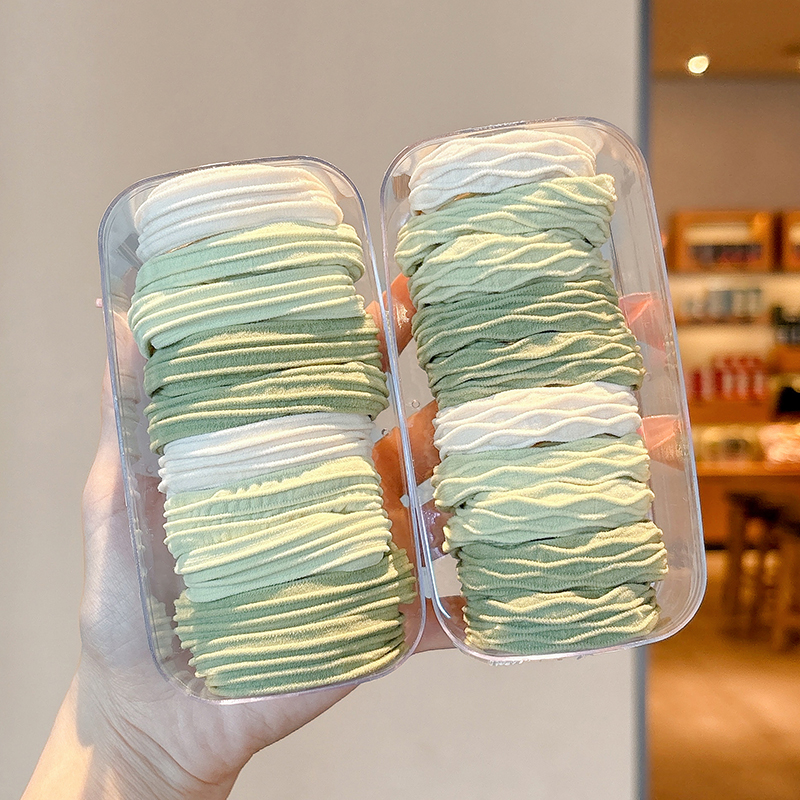 高弹力薄荷绿头绳发圈女不伤发