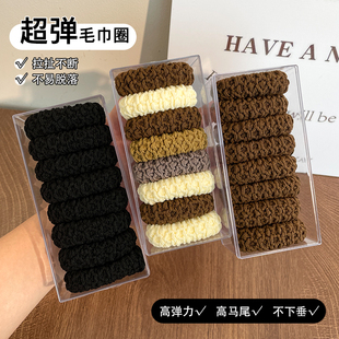 气质简约扎头发橡皮筋发圈女高弹力耐用扎头发头绳皮套高马尾发绳