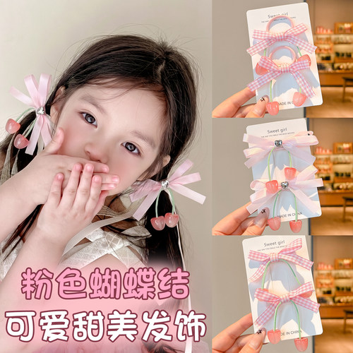 可爱蝴蝶结樱桃发夹儿童2026新款