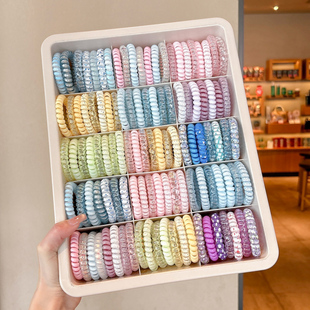 小女孩扎头发绳儿童电话线发圈高弹力彩色皮筋不伤发女童头绳头饰