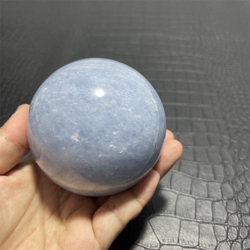 天然蓝晶石天青石球原石打磨蓝色水晶矿物奇石家居桌面装饰品摆件