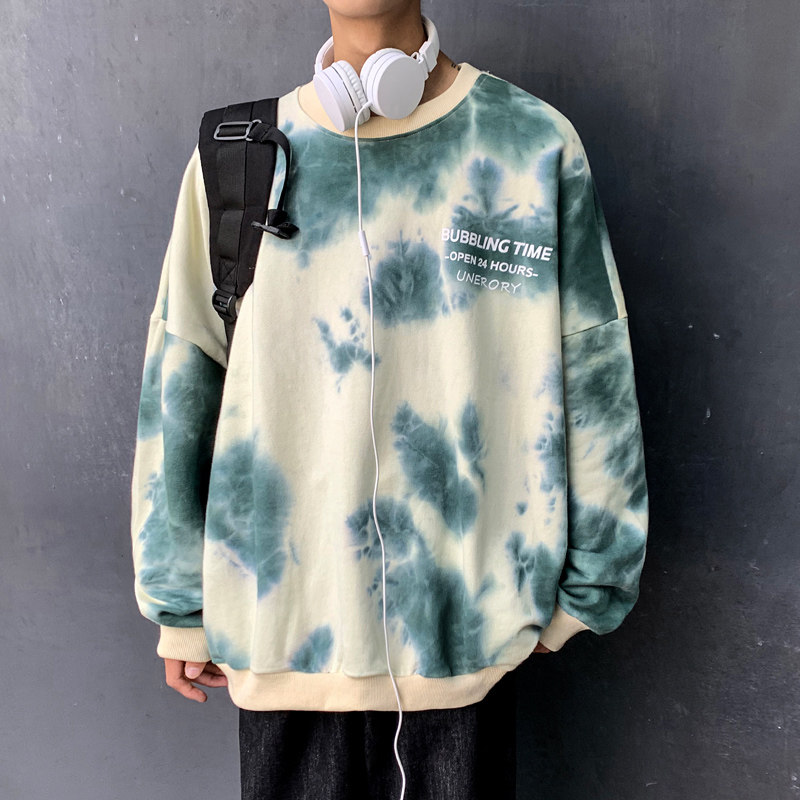 卫衣男潮les帅t宽松超火cec外套洋气扎染长袖t恤嘻哈潮牌韩版潮流|msdalam kategori Pakaian Lelaki, sweater - dari Buy2taobao.com untuk memberikan perkhidmatan ejen Taobao profesional membeli