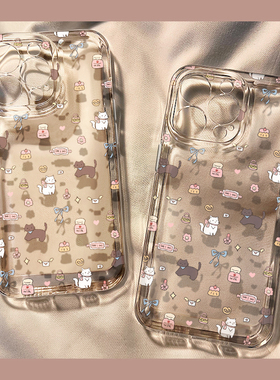 ins少女款萌猫咪适用苹果11手机壳iPhone4/5透明6/7/8plus创意xmax防摔保护xr潮12/13/14/15promax软套15plus