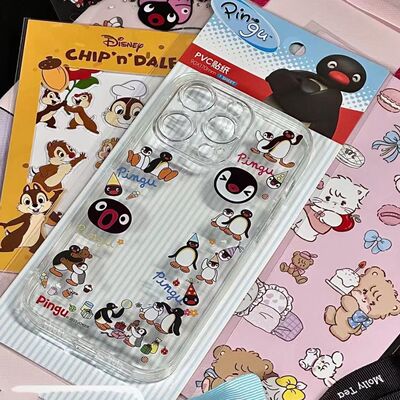 小红书同款可爱日韩风企鹅适用苹果11手机壳iPhone12/13/14/15promax透明6/7/8plus软套xmax防摔保护xr情侣款