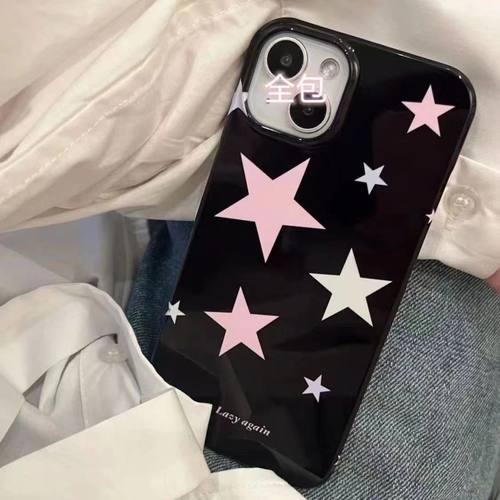 日韩粉系星星适用苹果14手机壳iPhone12Promax亮面11Pro软13网红同款6s/7/8plus套xmax软萌xr防摔13Pro潮女壳
